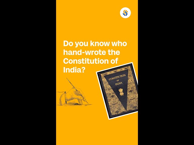 Do you know who hand-wrote the Constitution of India?  #shorts #youtubeshorts