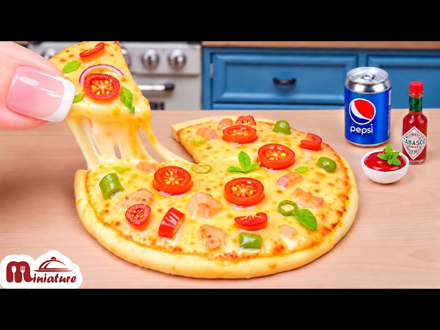🍕 So Cheesy Mini Domino's Pepperoni Pizza with Stretchy Cheese | ASMR Cooking Mini Food