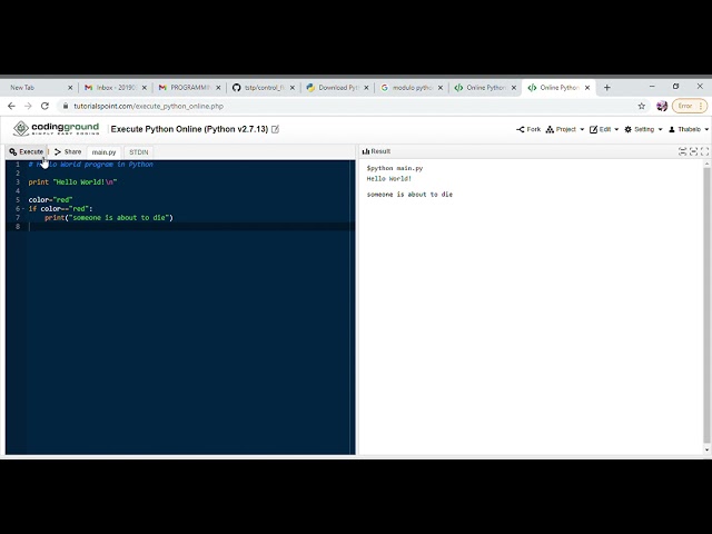 Online Python Compiler   Online Python Editor   Online Python IDE   Python Coding Online   Practice