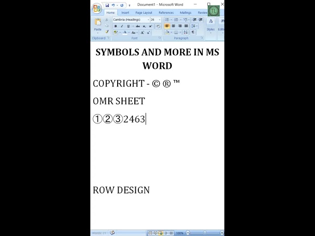 How to Create a Symbol in Ms Word Steps for Symbol MS Word | MS Word Shorts