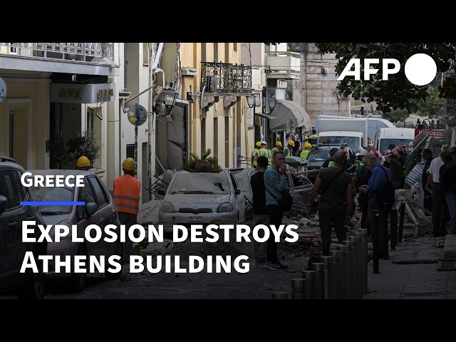 Scene after building blast in historic Athens district | AFP