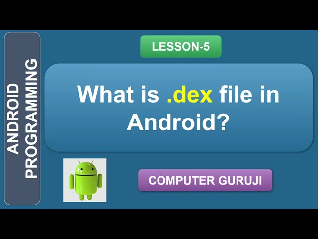 Lesson - 5 | what is dex file in Android? | Android Programming