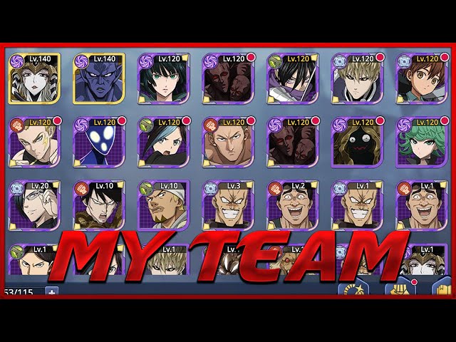 ALL MY CHARACTERS & MY TEAM SETUP | One Punch Man Road To Hero 2.0
