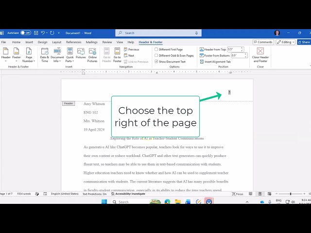 MLA format in Microsoft Word