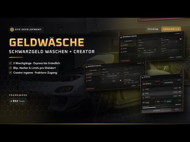 [FiveM | ESX ] AyoDev Moneywash Script | Moneywash Ingame Creator