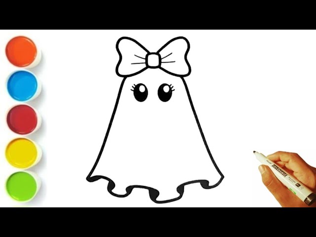 Glitter Ghost 👻 Drawing Painting And Colouring Very Easy 