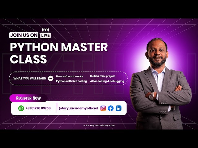 🚀 PYTHON MASTER CLASS – Join Us LIVE!  #python  #programming #coding #learning