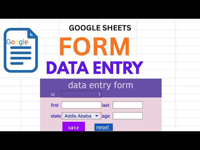 Google Sheets Form for Data Entry | Apps Script
