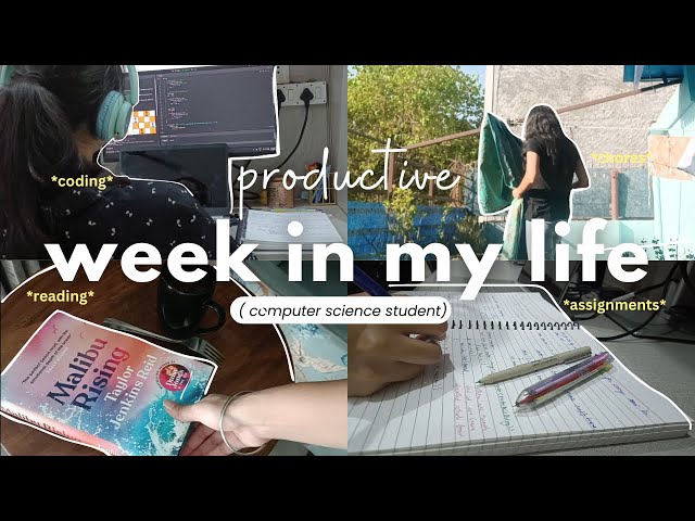 study vlog: a productive week as a computer science student | coding👩🏻‍💻, assignments📑, book review📕