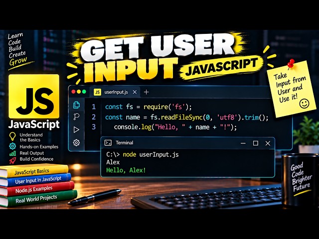 How to Take User Input in JavaScript | Node.js readline | JavaScript for Beginners #7
