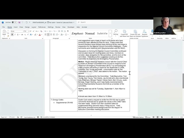 SBCC Council Meeting - September 25, 2026