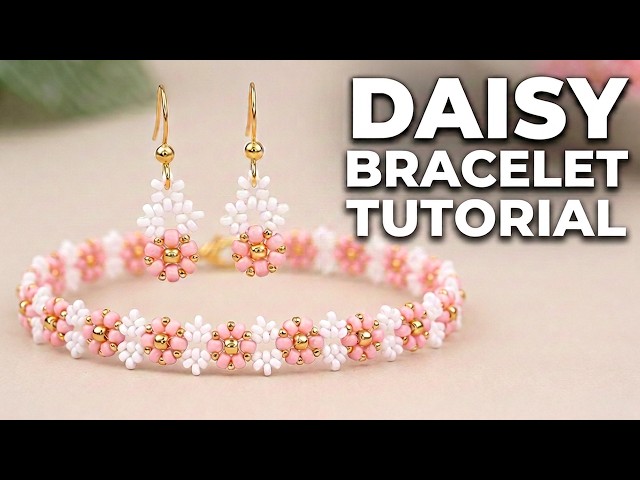 The Easiest Daisy Flower Bracelet & Earrings You Can Make | Seed Bead Jewelry Making for Beginners!