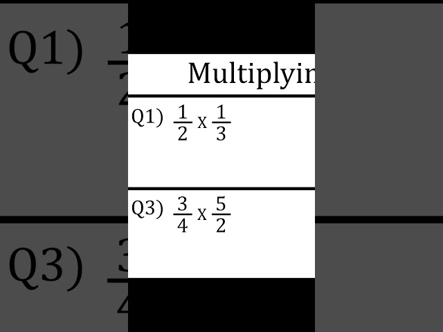 Multiplying Fractions Part 1