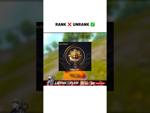 RANK ❌ UNRANK ✅ #bgmi #rankpush #conqueror #shortsfeed #ytshorts #lazeroxplayz #shorts