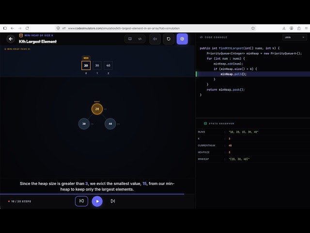 Live heap visual animation, CodeSimulators !