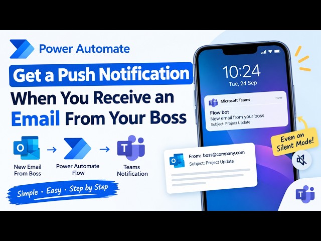Power automate Get a Push Notification When You Receive an Email From Your Boss