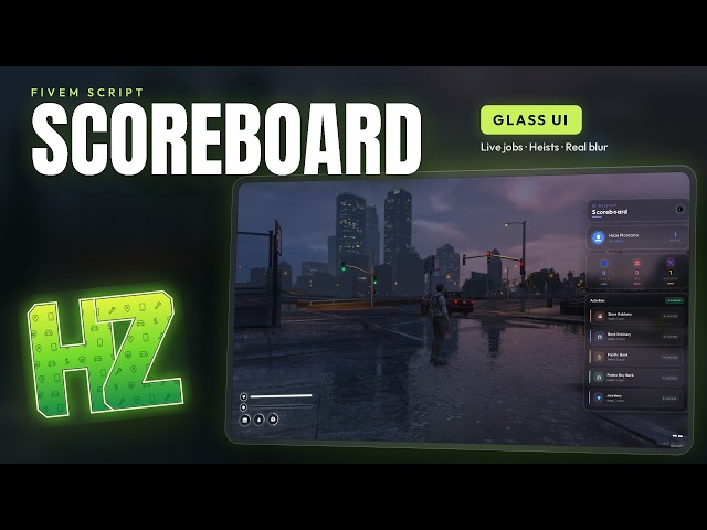 [FREE] FiveM Scoreboard | HZ Scoreboard | QBCore & Qbox | Glassmorphism UI