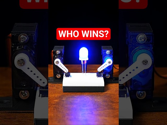ARDUINO [Useless] Servos - FIGHT for LED Control!! #gadgets #robotics #shorts