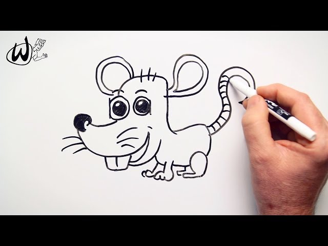 How to Draw a Cute Rat - Drawing Doodle Words to Cartoon