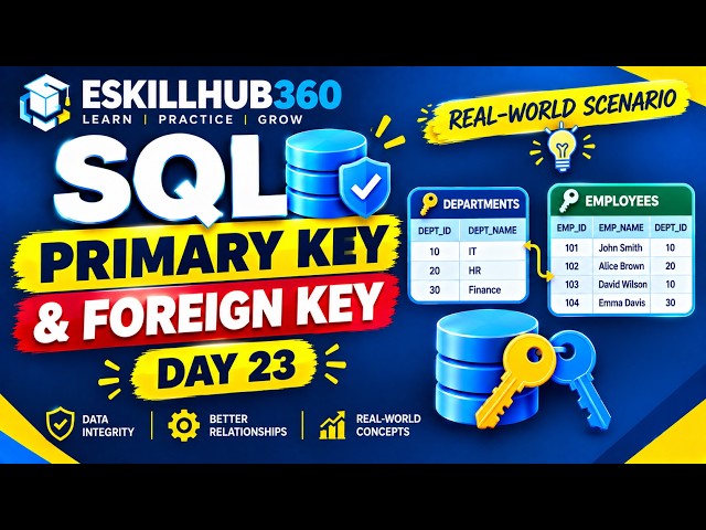 Day 23 | SQL PRIMARY KEY & FOREIGN KEY | Real-World Examples