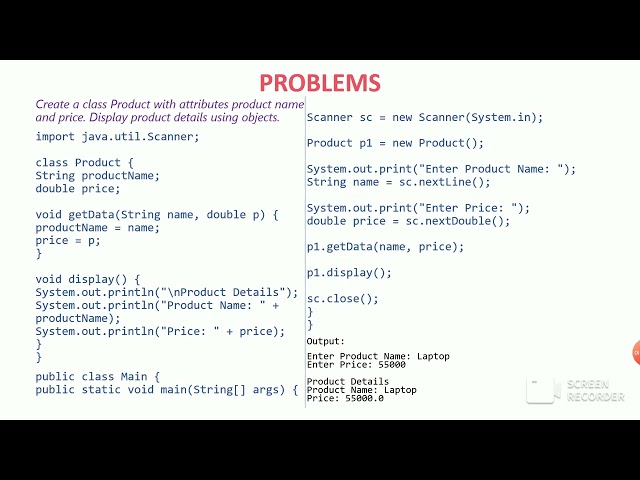 Problems in Classes and Objects Part - 1