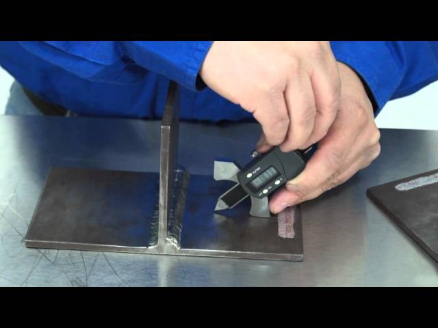 Measurement of weld seam and throat.