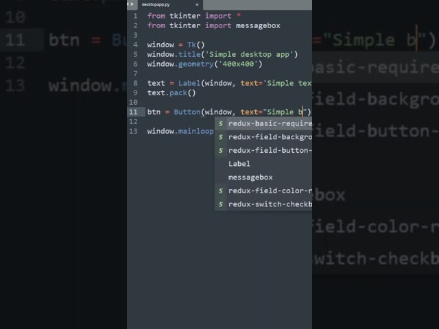EASIEST WAY to create SIMPLE DESKTOP APP with Python! #programming #python #coding #tutorial