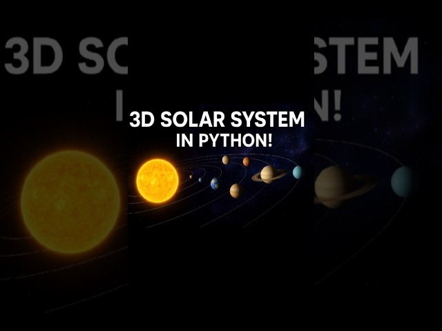 3D Solar System Simulation in Python | Animated Planets with Stars & Glow#shorts #python