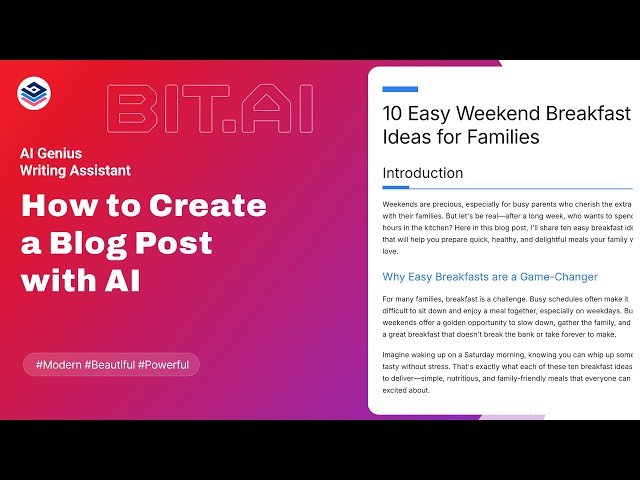 How to Create a Blog Post Generator with AI | Bit.ai Tutorial