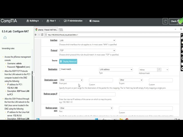Network + 5.3.4 Lab: Configure NAT