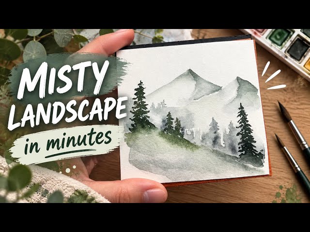 How to Paint Mist with Watercolor | Easy Mountain Landscape
