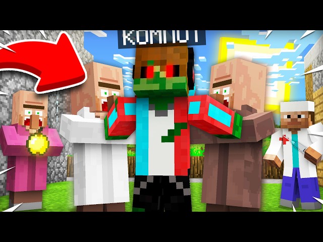 I TURNED INTO A ZOMBIE BUT THE VILLAGERS HELPED ME IN MINECRAFT | Kompot Minecraft