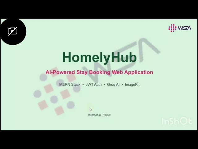 HOMELYHUB|WSA Internship Presentation | MERN Stack Web Development Project