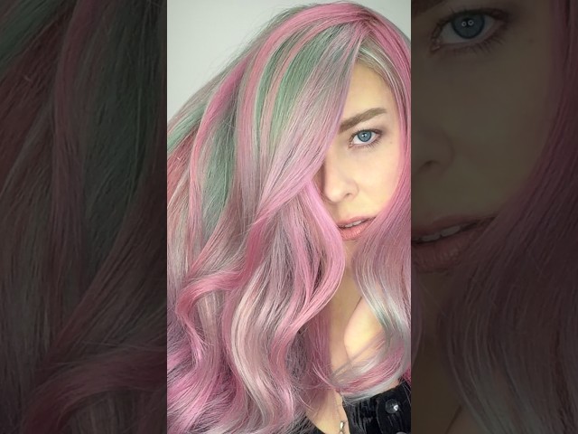 Wicked Hair color using Green and Pink with #GuyTang