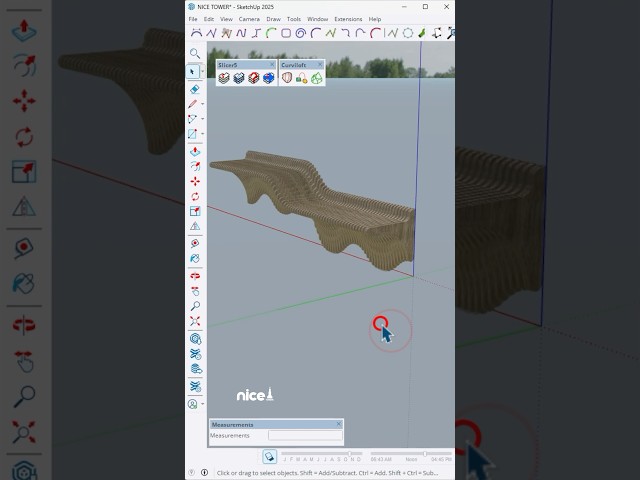 SketchUp tips ✨ Parametric Elegance: A sculptural floating shelf designed and modeled in SketchUp.