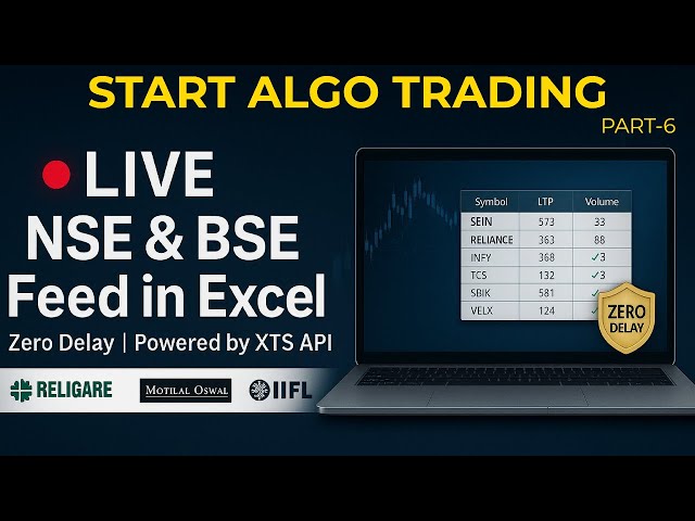 Free NSE BSE MCX Live Data in Excel | XTS API Setup | Algo Trading Through Excel
