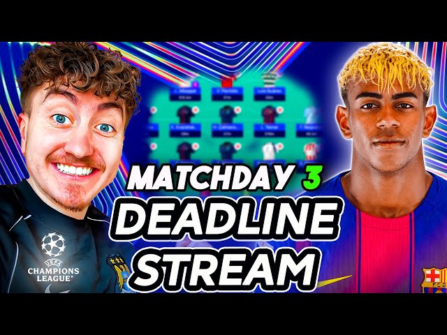 WILDCARD ACTIVE | UCL FANTASY MATCHDAY 3 DEADLINE STREAM | Champions League Fantasy 25/26