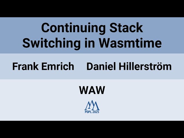 [WAW'25] Continuing Stack Switching in Wasmtime