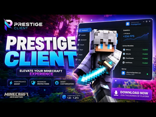 Prestige Client 2026 - Minecraft Ghost Client - Undetected Hack PC WORKING