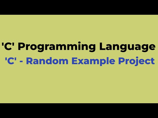 #C22  | C Random example Project | C Programming language | Chiguru Academy | Tuition