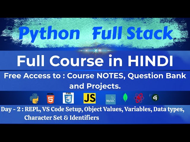 Python Full Stack Tutorial Day 2 | Variables, Data Types & First Program