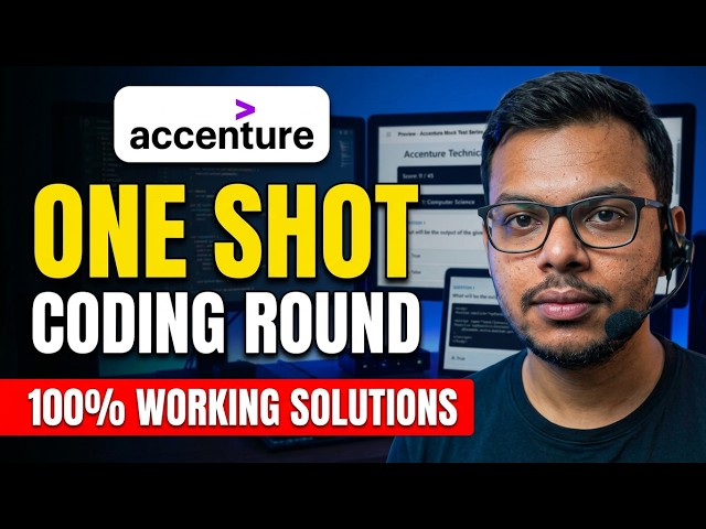Accenture (One Shot) Coding Assessment | Accenture Coding Questions Solutions | Preparation 2027