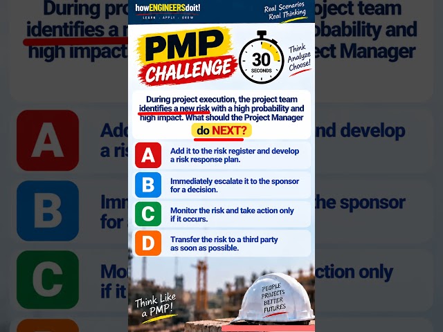 PMP Risk Management Question | What Should the PM Do NEXT?
