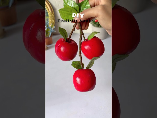 DIY Realistic apple craft #craft #diy #trending #handmade #viralshort #viralvideo #clayart #shorts