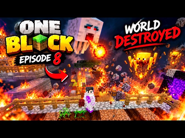 🔥 Minecraft One Block EP 8: Ghast & Blaze Ne Pura World Barbaad Kar Diya! 😱