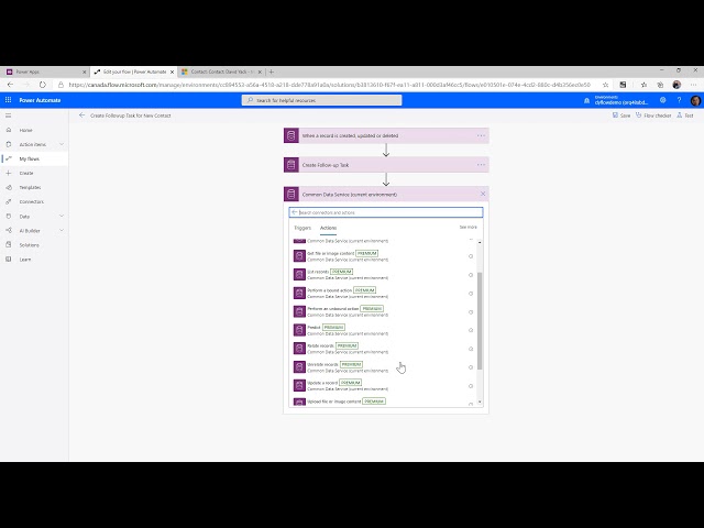 Get to know the Power Automate Common Data Service actions