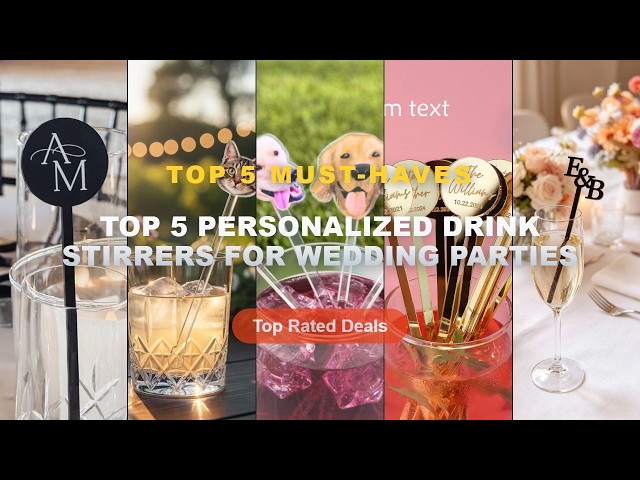 Top 5 Personalized Drink Stirrers For Wedding Parties: Top 5 Best Sellers - 20pcs/50pcs Custom Initi