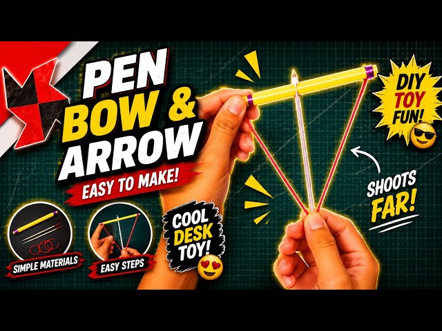 How to make a bow and arrow with a pen 🖊️🏹 #shortsfeed #shorts #trending