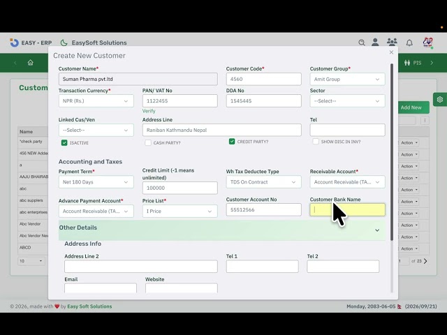 Customer Coding in Easy Soft