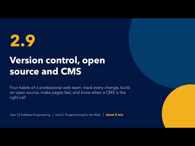 02.09: Version Control, Open Source and CMS